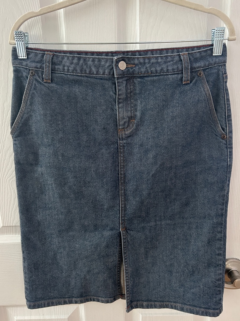 J. Crew Dark Blue Denim Midi Skirt